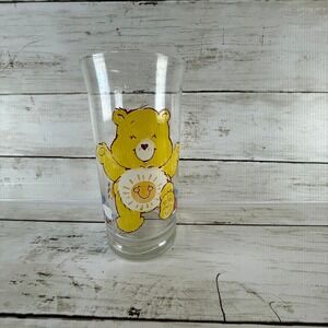 Vintage 1983 Care Bears Funshine Bear Pizza Hut Collector Series Glass Tumbler
